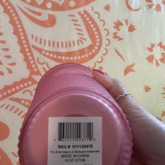 BRAND NEW WITH TAGS! STARBUCKS pink lemonade soft touch studded tumbler set - Picture 4 of 7